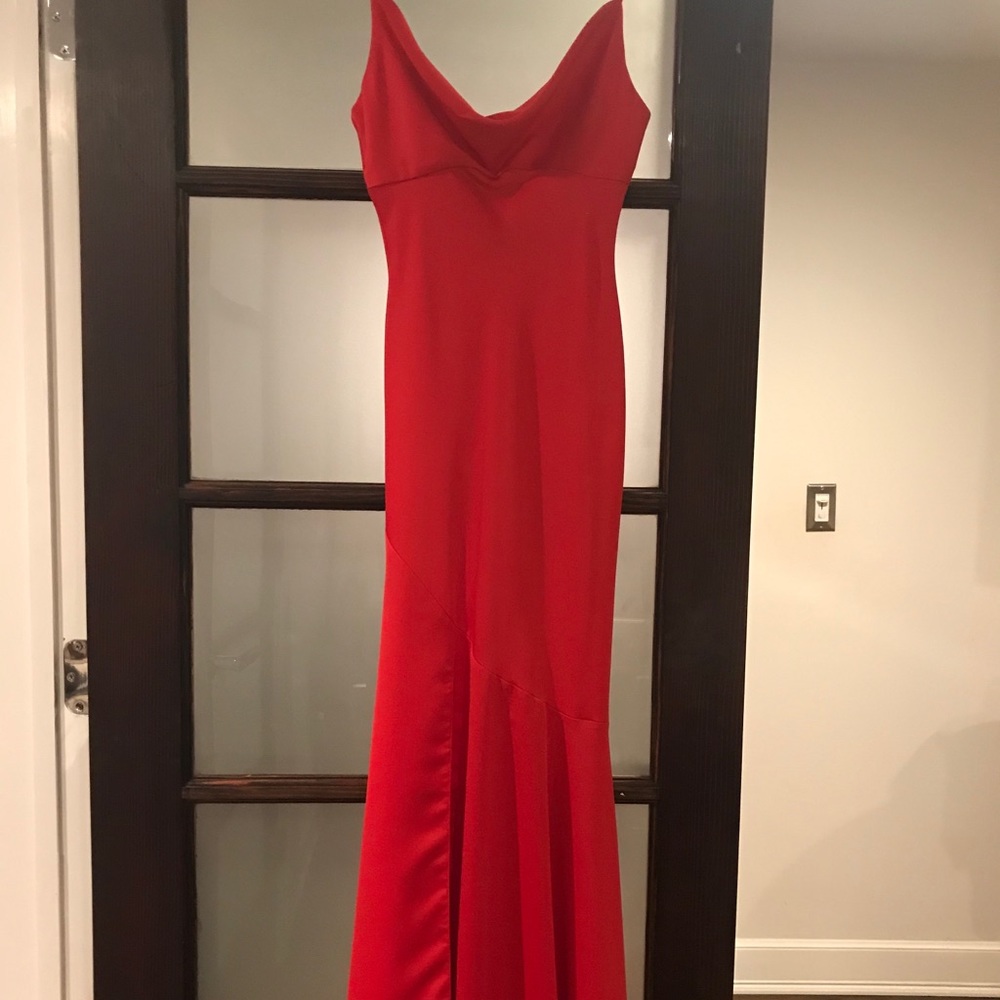 Red evening dress
